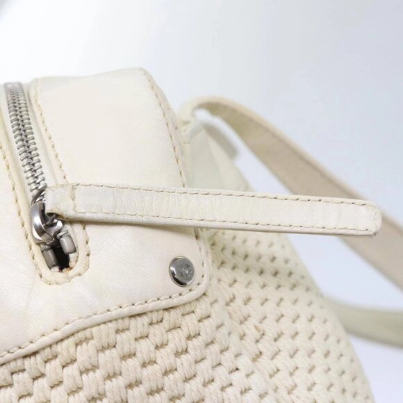 CHANEL Hand Bag Canvas Leather Beige CC Auth - Picture 8 of 16